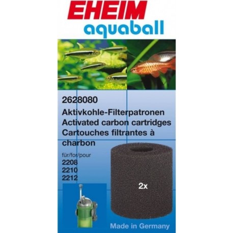 EHEIM cartucho de carbón (2 u) para aquaball 60/130/180, biopower 160/200/240