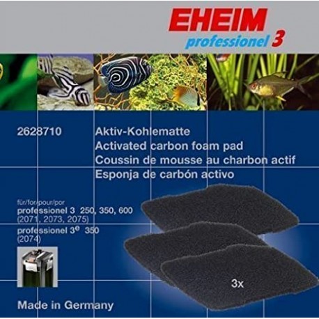 EHEIM esponja de carbón (3 u) para prof.4+ 250/350/600, prof 5e 350